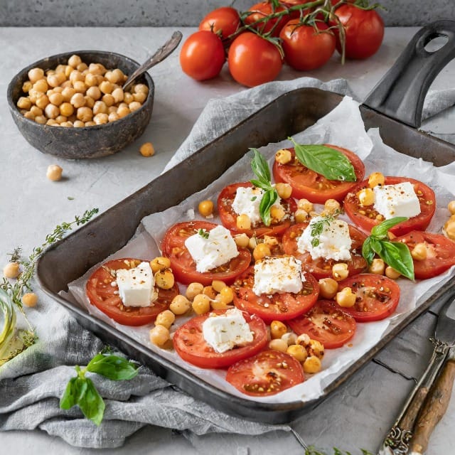 RECIPE: Sheet Pan Tomatoes with Feta and Chickpeas